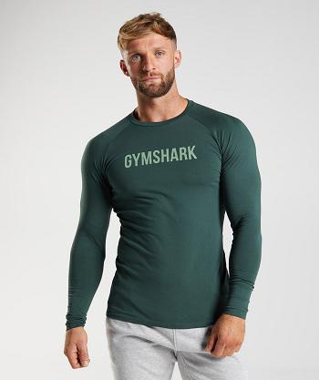 Pánské Long Sleeve Gymshark Apollo Zelene | CZ 2631LIS